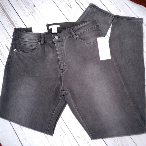 H&M Skinny High Waist Dark Gray Jeans - Picture 2 of 6